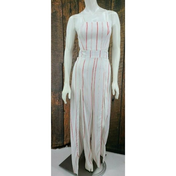 New Flynn Skye Joy Jumper Womens Small Spanish Stripe Red White Jumpsuit - Picture 4 of 12